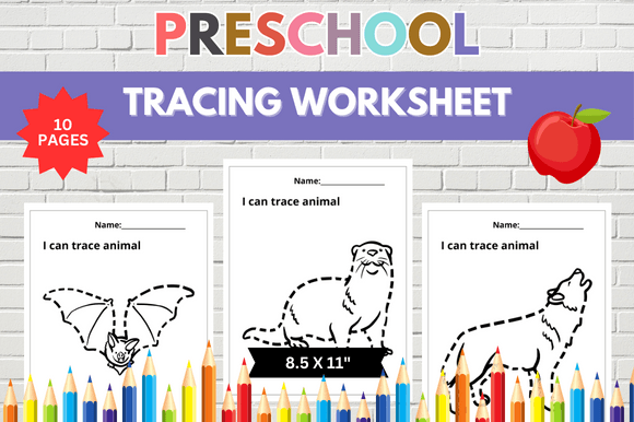 10 Tracing Animal Worksheet: Creative Learning for Little Hands
