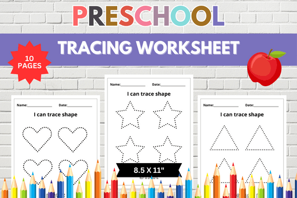10 Tracing Shape Worksheet for Early Learning Fun