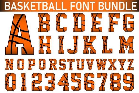 Basketball Alphabet Font SVG PNG Bundle