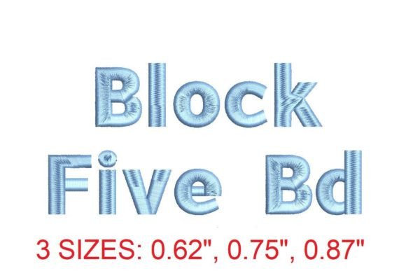 Block Five Bold Embroidery Font: A Modern Design Asset