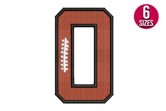 Bold Football Font: Number Zero 0 for Team Apparel