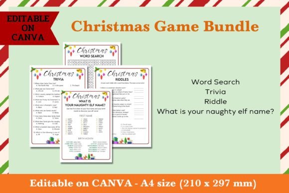 Christmas Game Bundle #4: Editable Family Fun