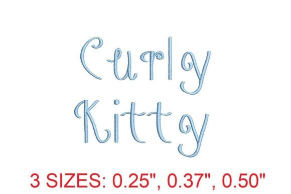 Curly Kitty Embroidery Font: Whimsical Charm for Your Projects