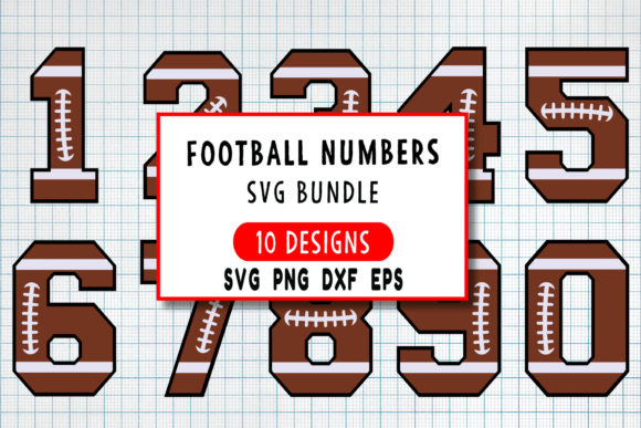 Football Numbers SVG PNG: Bold Varsity Font for Creative Projects