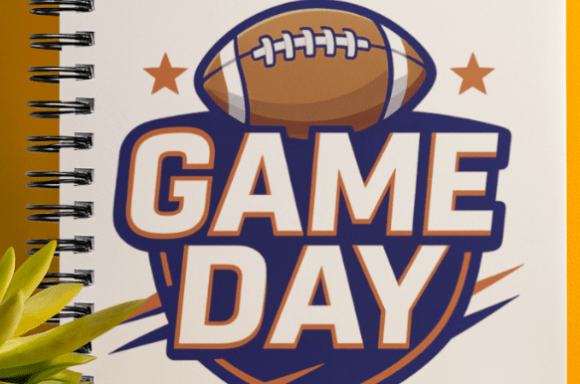 Game Day Power Badge: American Football Typography