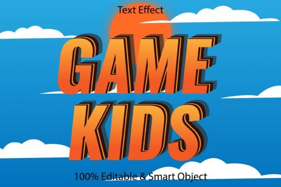 Game Kids Day Editable Text Effect for Adobe Illustrator