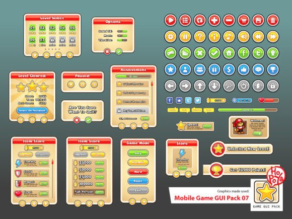 Mobile Game GUI Pack 07: Design Your Next Hit
