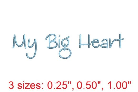 My Big Heart Embroidery Font: Stitch Love into Every Project