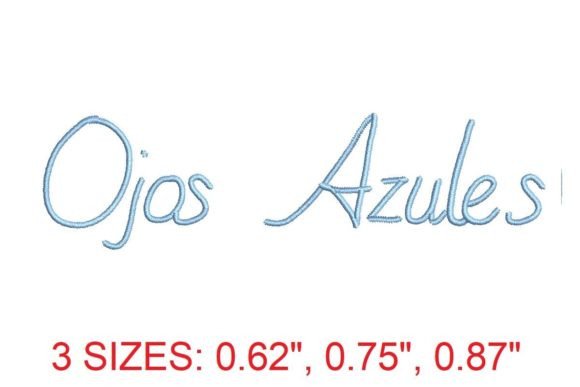 Ojos Azules Medium Embroidery Font: Crafting Elegance
