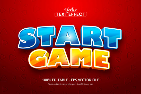 Start Game Text, Cartoon Text Effect