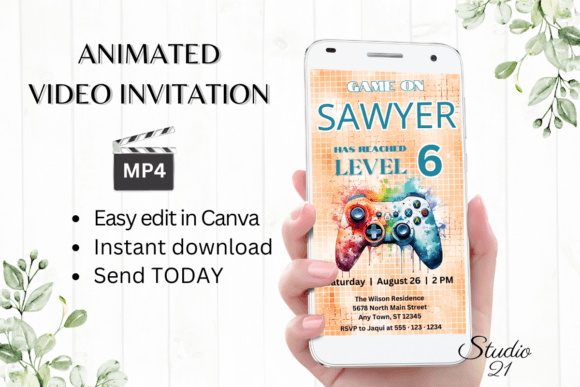 Video Game Birthday Invitation: Design a Digital Animated Invite